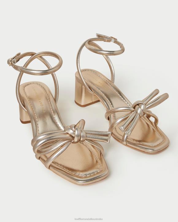 Shoes Champagne Loeffler Randall 044J22 Women Mikel Bow Mid-Heel Sandal