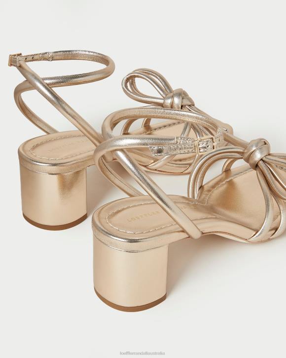 Shoes Champagne Loeffler Randall 044J22 Women Mikel Bow Mid-Heel Sandal