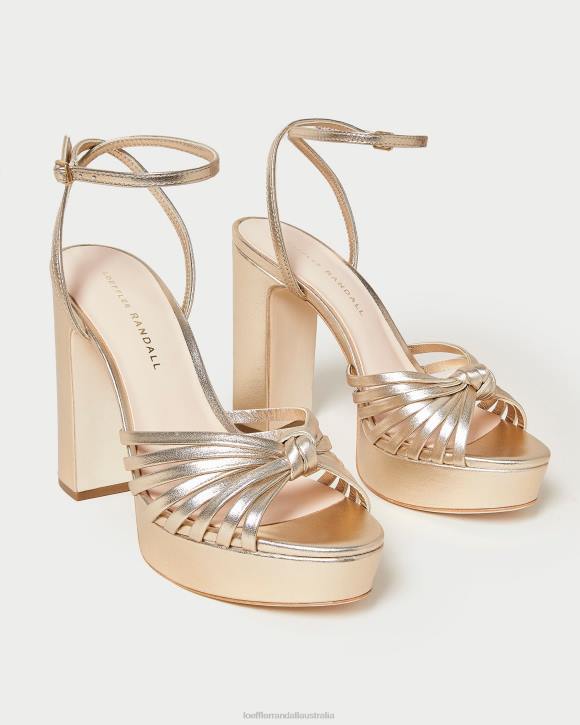 Shoes Champagne Loeffler Randall 044J27 Women Rivka Knot Platform Sandal