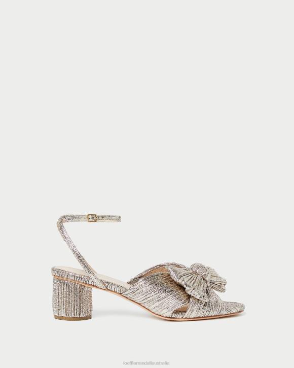 Shoes Champagne Loeffler Randall 044J53 Women Dahlia Pleated Bow Heel