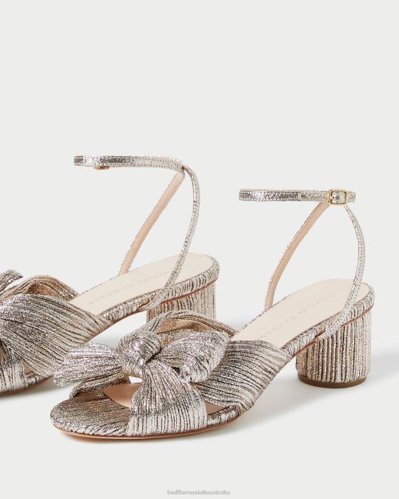 Shoes Champagne Loeffler Randall 044J53 Women Dahlia Pleated Bow Heel
