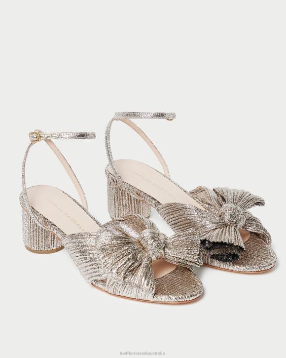 Shoes Champagne Loeffler Randall 044J53 Women Dahlia Pleated Bow Heel