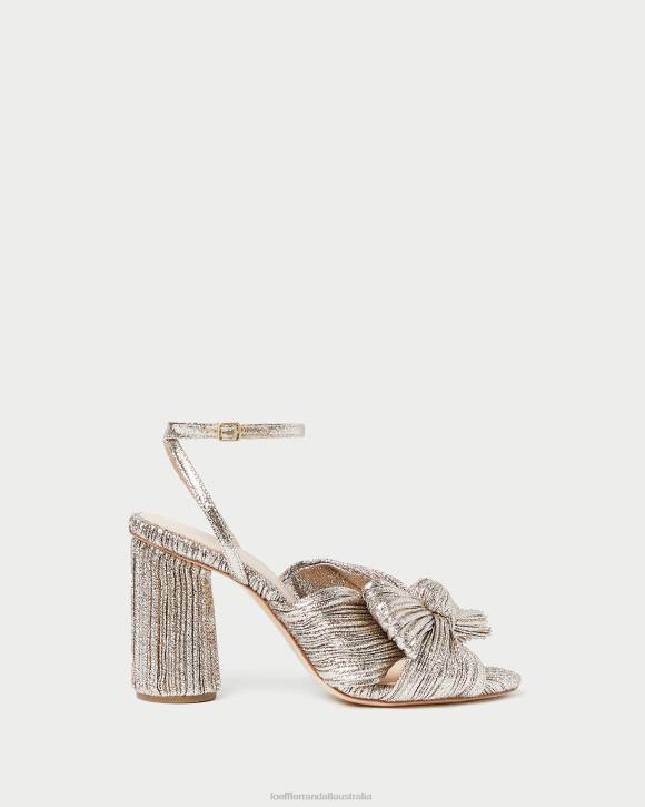 Shoes Champagne Loeffler Randall 044J64 Women Camellia Pleated Bow Heel