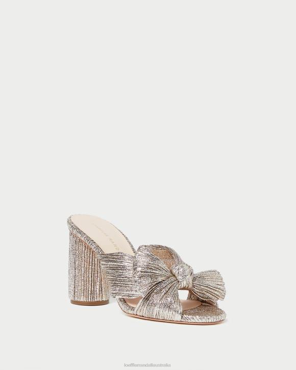 Shoes Champagne Loeffler Randall 044J69 Women Penny Pleated Bow Heel