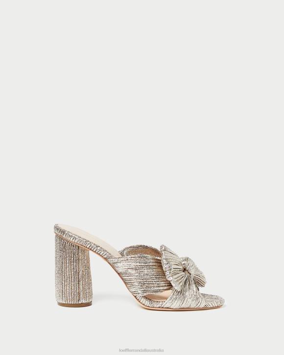 Shoes Champagne Loeffler Randall 044J69 Women Penny Pleated Bow Heel