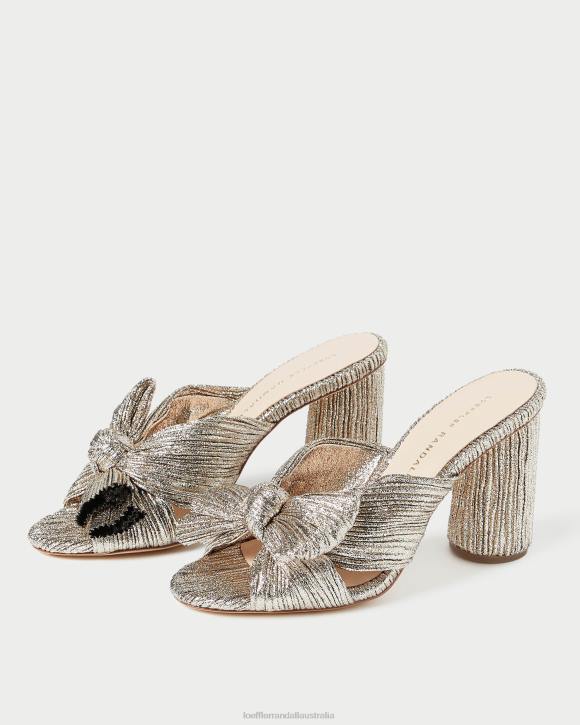 Shoes Champagne Loeffler Randall 044J69 Women Penny Pleated Bow Heel