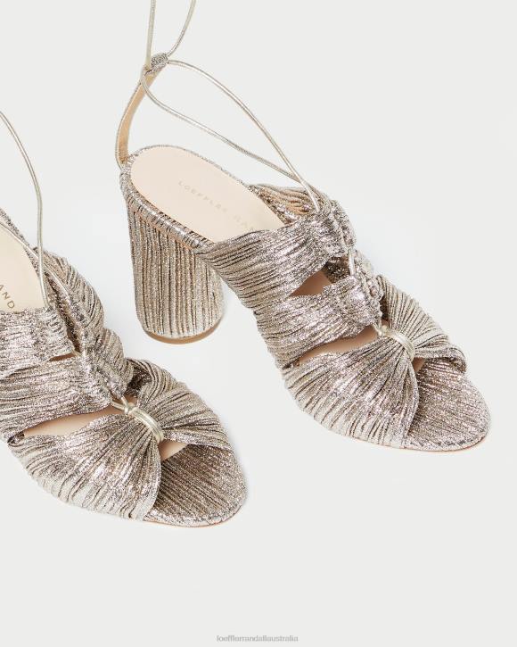Shoes Champagne Loeffler Randall 044J95 Women Teresa Pleated Lace-Up Sandal