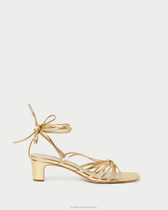 Shoes Gold Loeffler Randall 044J85 Women Lola Knot Lace-Up Mid-Heel