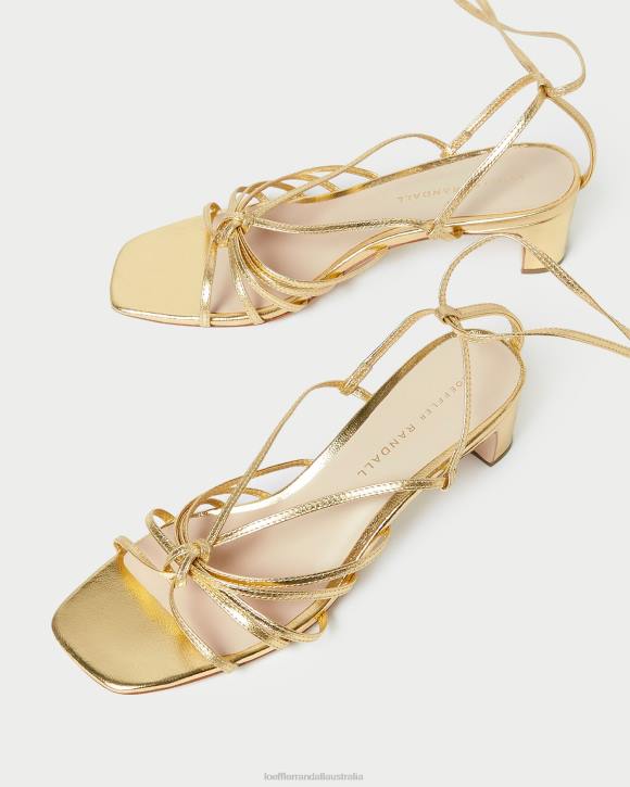 Shoes Gold Loeffler Randall 044J85 Women Lola Knot Lace-Up Mid-Heel