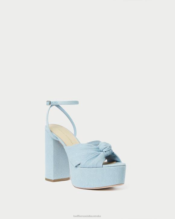 Shoes Light Denim Loeffler Randall 044J84 Women Roz Knot Platform