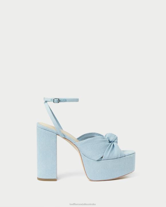 Shoes Light Denim Loeffler Randall 044J84 Women Roz Knot Platform