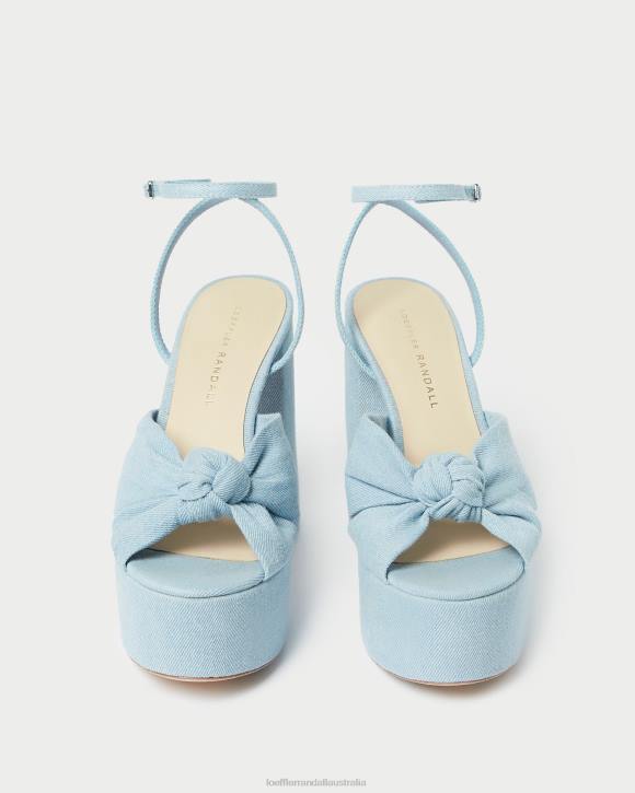 Shoes Light Denim Loeffler Randall 044J84 Women Roz Knot Platform