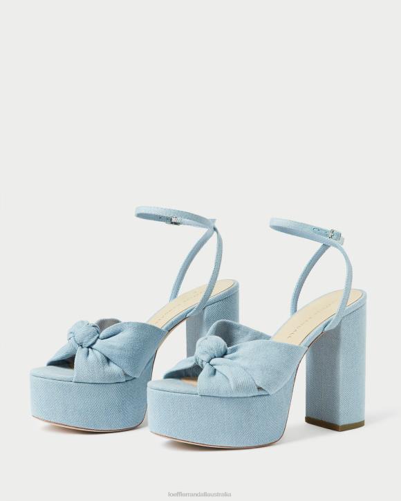 Shoes Light Denim Loeffler Randall 044J84 Women Roz Knot Platform
