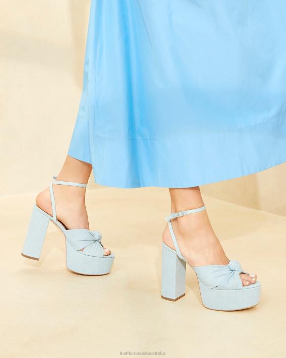 Shoes Light Denim Loeffler Randall 044J84 Women Roz Knot Platform