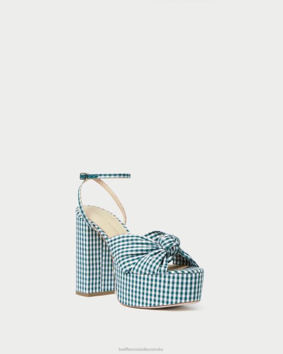 Shoes Mini Green Gingham Loeffler Randall 044J90 Women Roz Knot Platform
