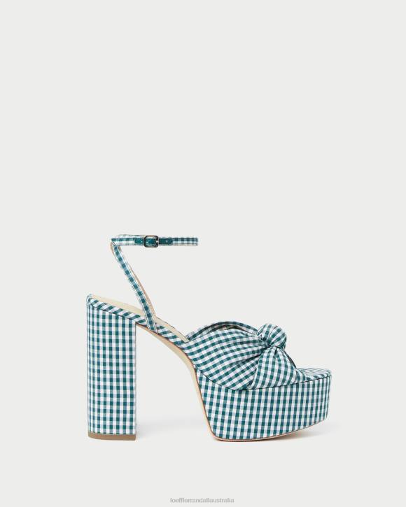 Shoes Mini Green Gingham Loeffler Randall 044J90 Women Roz Knot Platform
