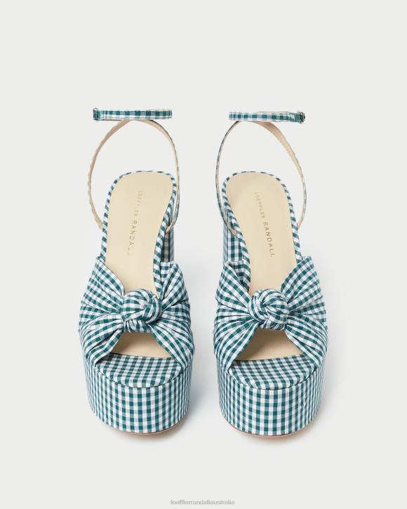 Shoes Mini Green Gingham Loeffler Randall 044J90 Women Roz Knot Platform