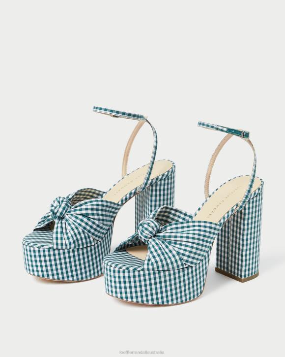 Shoes Mini Green Gingham Loeffler Randall 044J90 Women Roz Knot Platform