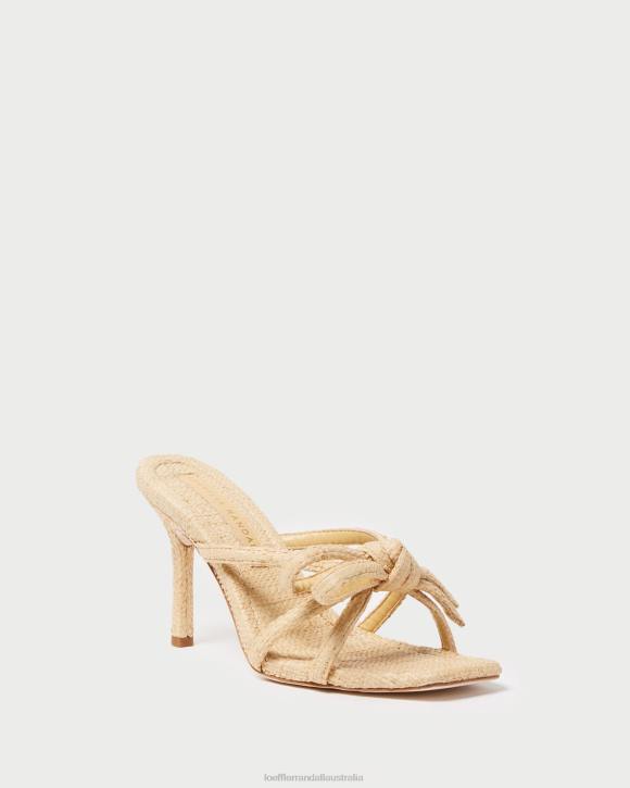 Shoes Natural Loeffler Randall 044J35 Women Margi Bow Heel