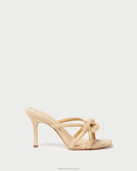 Shoes Natural Loeffler Randall 044J35 Women Margi Bow Heel