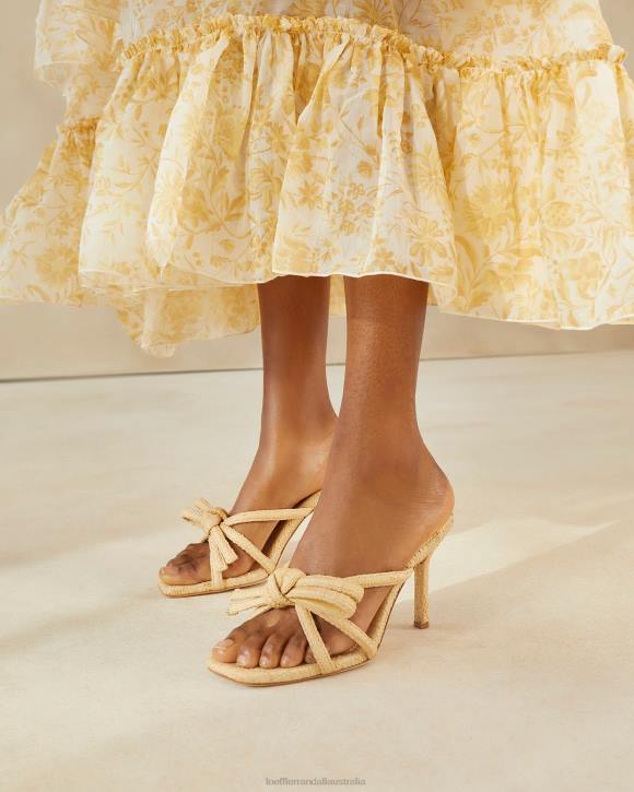 Shoes Natural Loeffler Randall 044J35 Women Margi Bow Heel