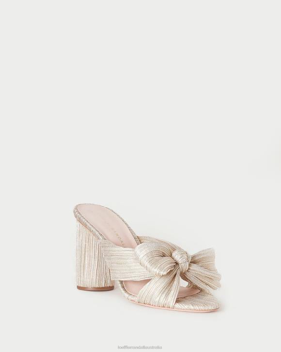 Shoes Platinum Loeffler Randall 044J10 Women Penny Pleated Bow Heel