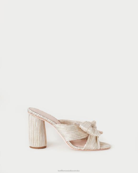 Shoes Platinum Loeffler Randall 044J10 Women Penny Pleated Bow Heel