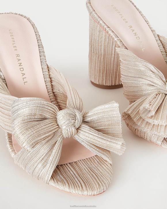 Shoes Platinum Loeffler Randall 044J10 Women Penny Pleated Bow Heel