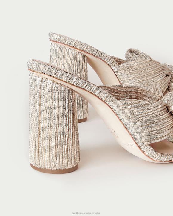 Shoes Platinum Loeffler Randall 044J10 Women Penny Pleated Bow Heel