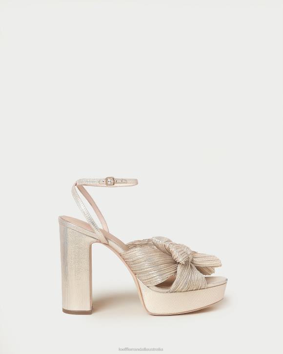 Shoes Platinum Loeffler Randall 044J16 Women Natalia Platform Bow Heel