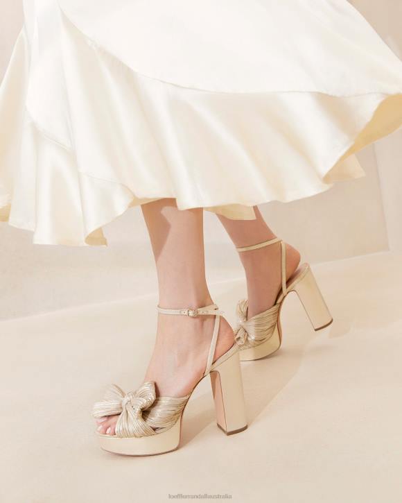 Shoes Platinum Loeffler Randall 044J16 Women Natalia Platform Bow Heel