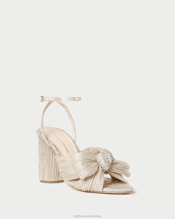 Shoes Platinum Loeffler Randall 044J3 Women Camellia Pleated Bow Heel