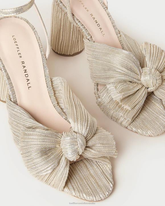 Shoes Platinum Loeffler Randall 044J3 Women Camellia Pleated Bow Heel