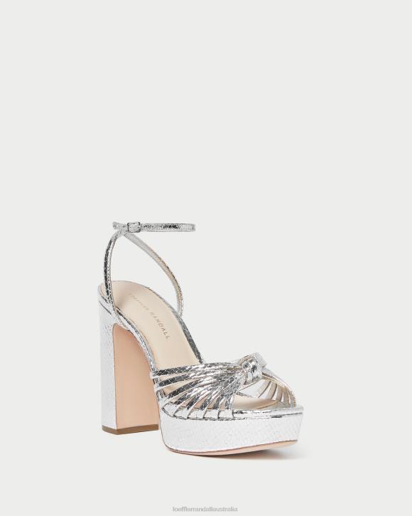 Shoes Silver Loeffler Randall 044J75 Women Rivka Knot Platform Sandal
