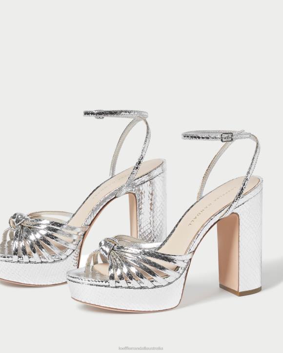 Shoes Silver Loeffler Randall 044J75 Women Rivka Knot Platform Sandal
