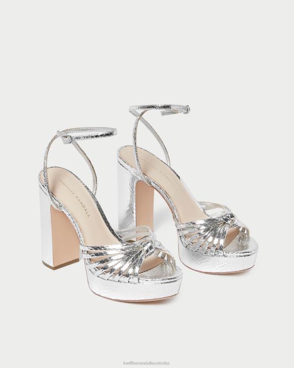 Shoes Silver Loeffler Randall 044J75 Women Rivka Knot Platform Sandal