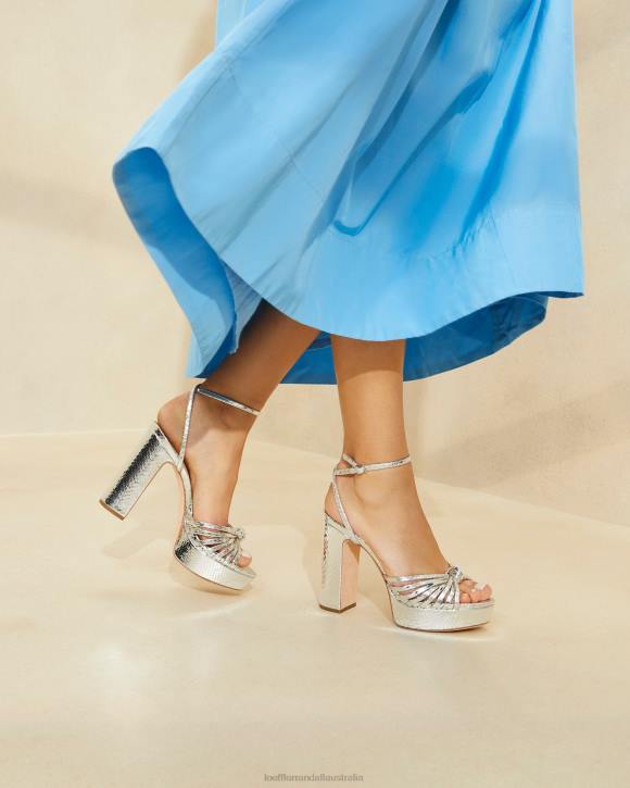 Shoes Silver Loeffler Randall 044J75 Women Rivka Knot Platform Sandal