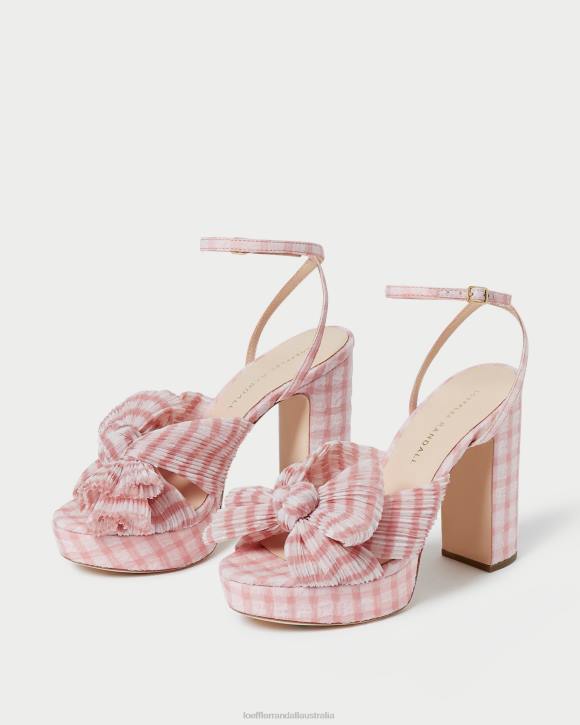 Shoes Soft Pink Gingham Loeffler Randall 044J82 Women Natalia Bow Heel