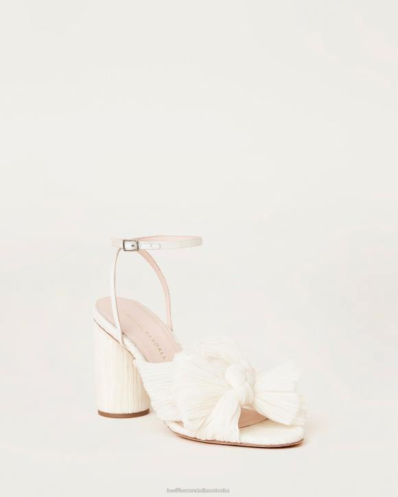 Shoes Vegan Pearl Loeffler Randall 044J1 Women Camellia Pleated Bow Heel
