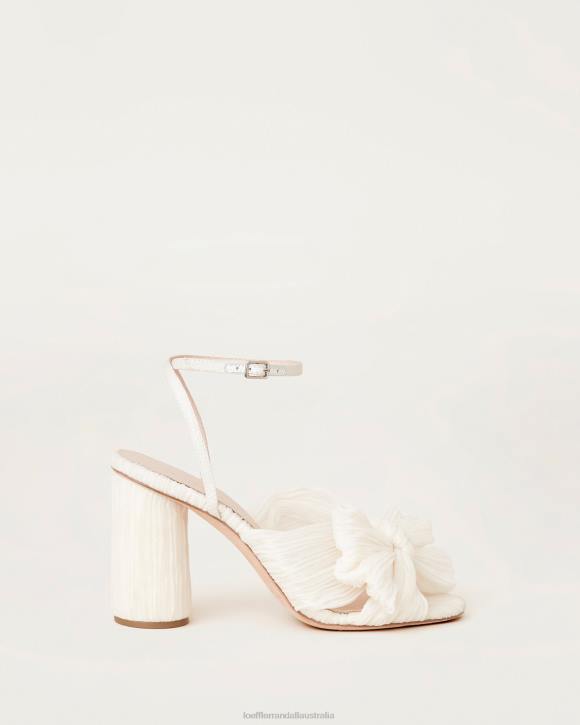 Shoes Vegan Pearl Loeffler Randall 044J1 Women Camellia Pleated Bow Heel