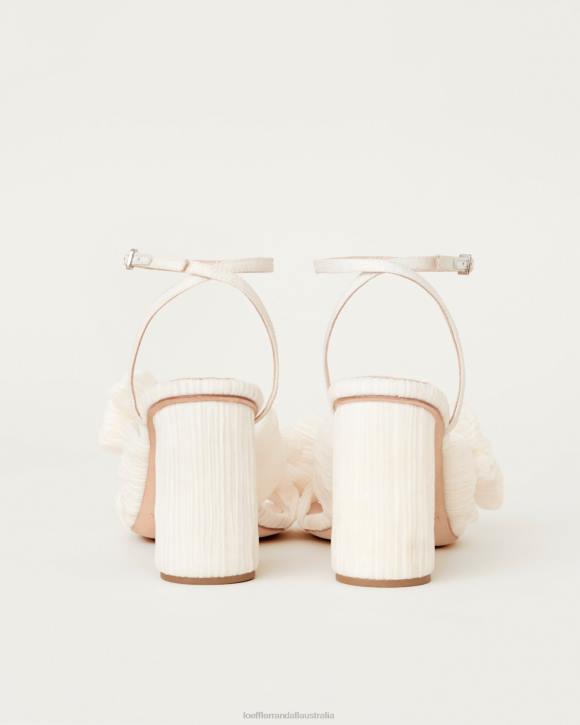 Shoes Vegan Pearl Loeffler Randall 044J1 Women Camellia Pleated Bow Heel