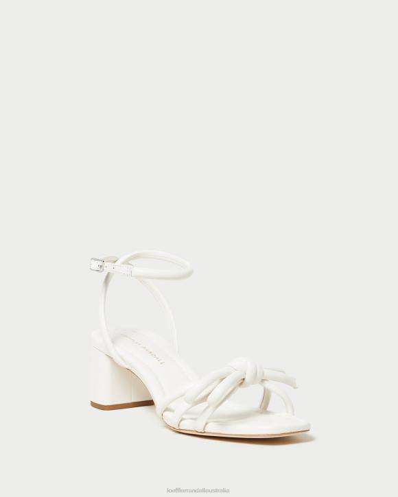 Shoes White Loeffler Randall 044J24 Women Mikel Bow Mid-Heel Sandal