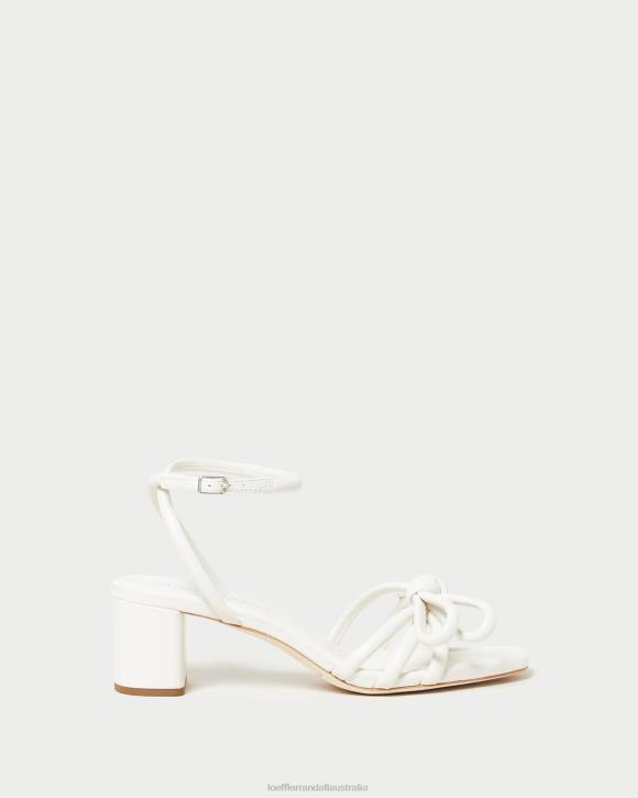 Shoes White Loeffler Randall 044J24 Women Mikel Bow Mid-Heel Sandal