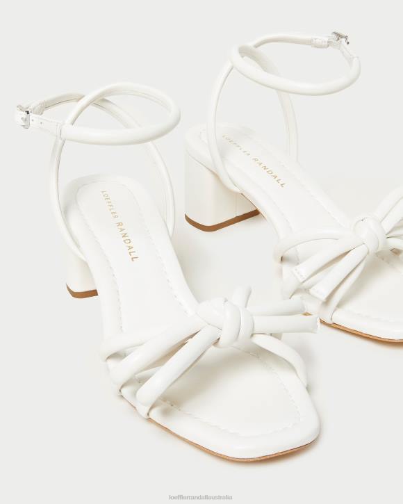 Shoes White Loeffler Randall 044J24 Women Mikel Bow Mid-Heel Sandal
