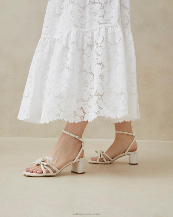 Shoes White Loeffler Randall 044J24 Women Mikel Bow Mid-Heel Sandal