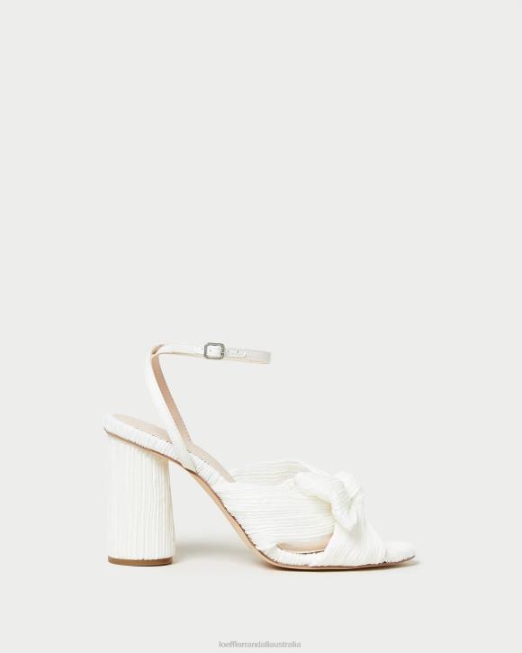 Shoes White Loeffler Randall 044J32 Women Camellia Pleated Bow Heel