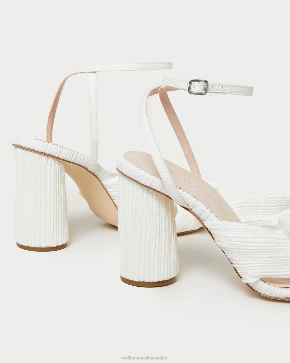 Shoes White Loeffler Randall 044J32 Women Camellia Pleated Bow Heel