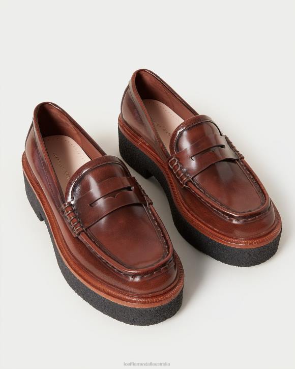 Shoes Brown Loeffler Randall 044J312 Women Rikki Platform Loafer