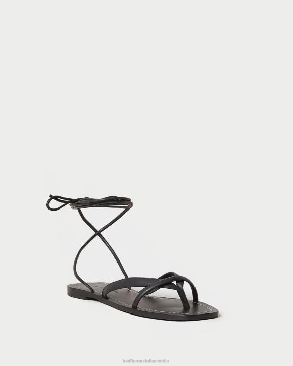 Shoes Black Loeffler Randall 044J114 Women Lilla Thong Wrap Sandal