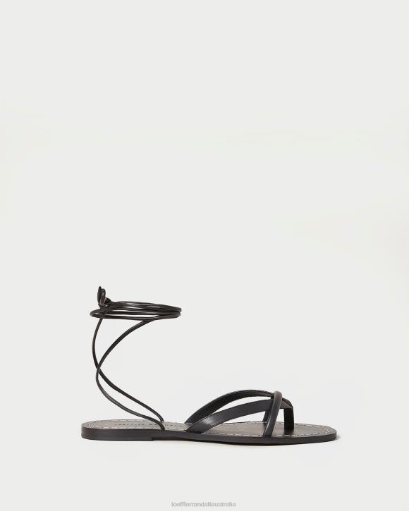 Shoes Black Loeffler Randall 044J114 Women Lilla Thong Wrap Sandal